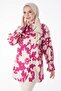 Flat Shirt Collar Women's Fuchsia Patterned Shirt - 25258 - 2