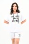 Women's High Waist Text Printed Large Size Shorts Suit 8006-23