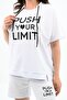 Women's High Waist Text Printed Large Size Shorts Suit 8006-23 - 5
