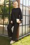 Women's Black Tunic Trousers - Straight Crew Neck - 11542 - 4
