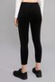 Black High Waist Full Lycra Gathering Ribbed Winter Velvet Leggings - 4