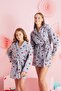 Hello Kitty Licensed Fleece Gray Hooded Dressing Gown Hk402
