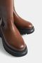 Tan Women's Boots with Side Zipper and Stretch Detail - 3