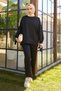 Women's Black Tunic Trousers - Straight Crew Neck - 11542 - 2