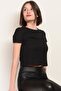 Women's Elastane, Gathering Effect, Fit Image, Thin Summer Leather, Black Leggings - 5