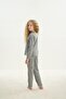 Girl's Long Sleeve Gray Melange Pajama Set C6T9N6O8 - 6