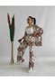 Brown Patterned Double Kimono Set (Comfortable Fit) - 3