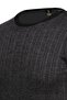 Men's Crew Neck Knitwear Black Sweater Patterned Steel Knit Classic Fit - 5005C - 4