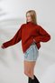 Half Turtleneck Stand Collar Long Sleeve Brass Knit Skirt Gathered Stylish Winter Knitwear Sweater - 4