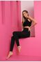 Women's Black Thermal Plush Fur Tights - 4