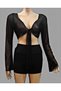 Women's Spanish Sleeve Tie-Up Long Sleeve Style Bolero Blouse - 5