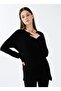 Crew Neck Plain Black Women's Sweater 22k0252k1 - 3