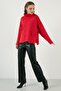 Loose Pullover Sweater with Slits on the Sides, Turtleneck Collar and Pockets 63622553 - 4