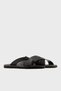 Logo Crossed Leather Slippers Men's SLIPPERS X4P124 XN787 K001 - 2