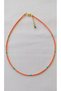 Sand Beads Orange Turquoise Minimal Choker Necklace - 3