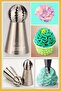 Stainless Steel Cream Bag Tip (Whipping Bag Tip, Russian Tip) 1 Piece + 4 Whipping Bag Tips