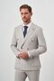 Men's Beige Polyviscon Trend Double Breasted Slim Fit Pointed Collar Suit - 3
