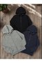Girl-Boy Child and Adult Unisex 3-Pack Black-Grey-Navy Blue Zippered Cardigan