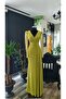 Pistachio Green Fish Dress - Double Breasted Collar and Side Slit - 6
