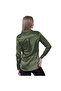 Khaki Lightly Draped Satin Woven Women's Shirt with Bellows Back - 4