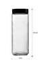 6-Piece Glass Square Jar Food Pulses Storage Container Set Kitchen Organizer (6 Pcs) 12 Pieces - 4