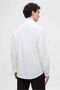 Slim Fit White Straight Ankle Collar Double Cuff Cotton Satin Tuxedo Shirt - 5
