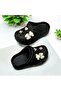 Burnu Kapali Stone Cros Children's Slippers Black Color - 2