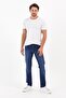 Regular Cut Zippered Wide Leg High Waist Men's Dark Blue Dad Jeans