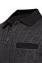 Men's Polo Neck Knitwear Black Sweater Patterned Steel Knit Classic Fit - 5005Fa - 4