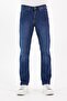 Regular Cut Zippered Wide Leg High Waist Men's Dark Blue Dad Jeans - 3