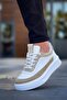 BONN Men's Sneakers - High Sole, Lace-up, Casual - WHITE/BEIGE - KBC - 3