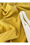 Knitted Pattern 100% Cotton Baby Pique Blanket Mustard 120X100 cm - 2