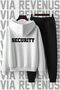 Security Printed Unisex Wide Fit Soft Fabric Hooded Tracksuit Set - 2
