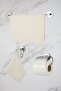 Chrome Long Towel Holder, Wide Cover Toilet Napkin Holder, Fork, Bathrobe, Bathroom Accessory Set, 3 Pieces - 2