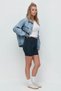 Double Breasted High Waist Sports Shorts Leggings 9413 Navy Blue - 3