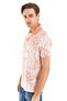 US POLO ASSNMEN'S POLO NECK WOVEN FABRIC REGULAR FIT 100% COTTON T-SHIRT - SALMON - 2
