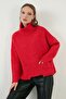 Loose Pullover Sweater with Slits on the Sides, Turtleneck Collar and Pockets 63622553 - 2