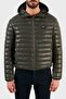 Goose Feather Filled Hooded 100% Lambskin Coat Men's Coat
