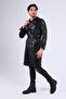 Men's Genuine Leather Trench Coat - 4