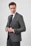 Men's Black Linen Combination Slim Fit Suit - 3