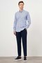 Men's Blue Cotton Pocketed Plaid Button Collar Regular Fit Shirt - 4