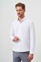 Men's White Trend Printed Patterned Italian Collar Slim Fit Shirt - 3