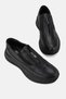 Women's Black Genuine Leather Number 36-41 Zippered Orthopedic Padded Heel Shoes - 6