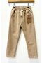 Children's Beige Elastic Waist Pants