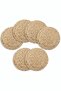 6-Piece Placemat Wicker Knitted Plate Round Bamboo Quality 37 Cm Large