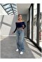 Blue Washed Wide-Leg Jeans - 2