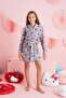 Hello Kitty Licensed Fleece Gray Hooded Dressing Gown Hk402 - 3
