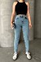 Women's Stone Washed Mom Jeans Pants Zyn-58718 - 5