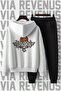 Basketball Printed Unisex Wide Fit Soft Fabric Hooded Tracksuit Set - 2