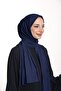 شال نسائي من القطن الممشط ليكرا باللون الأزرق الداكن - 2